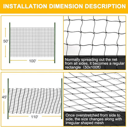 BSTPCOO Bird Netting 50ft x 100ft, Heavy Duty Garden Net 1 inch Mesh Nylon Nettings for Chicken Coop Roof, Poultry Netting Deer Fence Trellis Net for Fruits Trees Plants