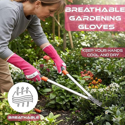 Long Gardening Gloves Leather Ladies Men Women Durable Goatskin Garden Gloves Forearm Thorn Proof Work