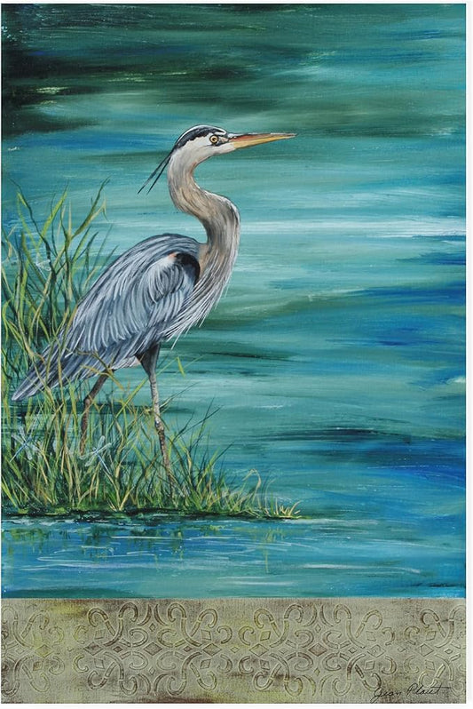 Outdoor Canvas Art - Jean Plout 'Great Blue Heron' Wall Art for Outdoor Spaces, Patios, or Gardens by Trademark Fine Art