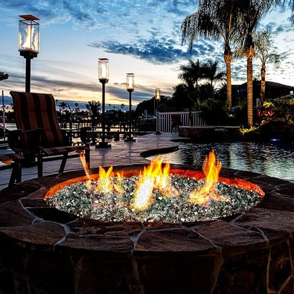 Mr. Fireglass 10 Pounds Blended Reflective Fire Glass, 1/2 Inch Fire Pit Glass for Propane Firepit Fireplace and Landscaping, Glass Rocks for Outdoor & Indoor Use, Light Green, Onyx Black, Platinum