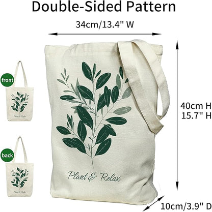 itgowisa Canvas Tote Bag for Women, Tote Bag with Zipper Inner Pocket, Zippered Canvas Bag for Shopping Work Grocery Everyday