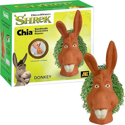 Chia Pet Donkey with Seed Pack, Decorative Pottery Planter, Easy to Do and Fun to Grow, Novelty Gift, Perfect for Any Occasion