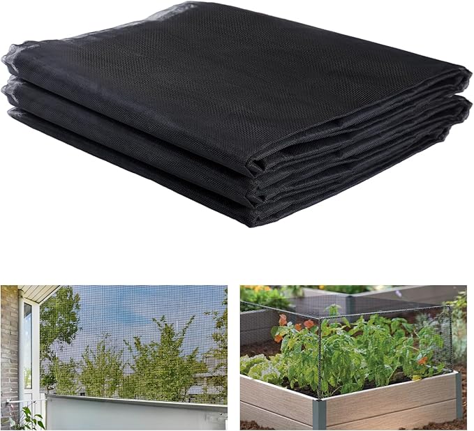 ANPHSIN Stronger Garden Mesh Netting - 10 x 12 ft PP Nanocomposite Bird Net Barrier, Mosquito Netting Screen for Outdoor Plants Vegetables Patios Balconies Terraces, Shading Rate 33% (Black)