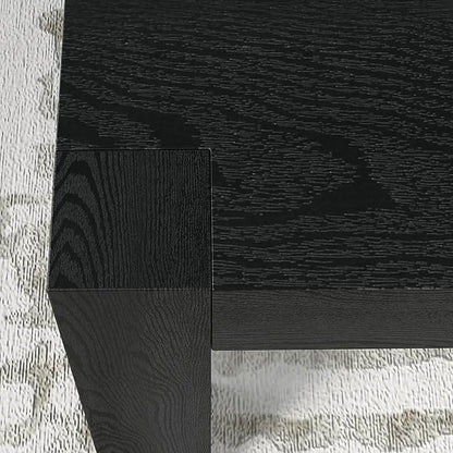 Henn&Hart 34" Square Coffee Table with Wood Top for Living Room, Family Room, Office, or Apartment, Black Grain