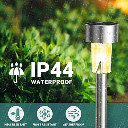 GIGALUMI Solar Lights Outdoor Waterproof, 20 Pack, Stainless Steel LED Solar Garden Lights for Patio, Lawn, Yard and Landscape,Garden Decor Patio Decor, Multicolor