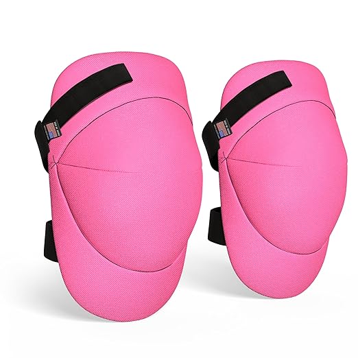 Foam Knee Pads for Women with Adjustable Multi-Sized Fastening, Pink, 1 Pair - All Day Comfort, Made in USA - Guards for Gardening, Flooring, or Construction