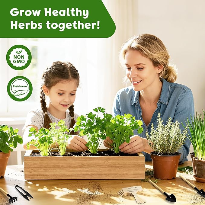 8 Herb Indoor Garden Kit for Beginners, Complete Windowsill Growing Gifts Set with Tools, Mother's Day Gifts for Mom,Unique Christmas Birthday Gifts for Women Men Girls Kitchen Housewarming