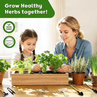 8 Herb Indoor Garden Kit for Beginners, Complete Windowsill Growing Gifts Set with Tools, Mother's Day Gifts for Mom,Unique Christmas Birthday Gifts for Women Men Girls Kitchen Housewarming
