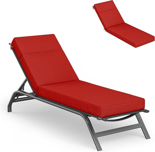 Chaise Lounge Cushions Outdoor, 72" L X 21" W X 4" D Lounge Chair Cushions for Outdoor Furniture, High-Density Foam Outdoor Chaise Cushion-Waterproof Fade-Resistant ThickPatio lounge chair cushion