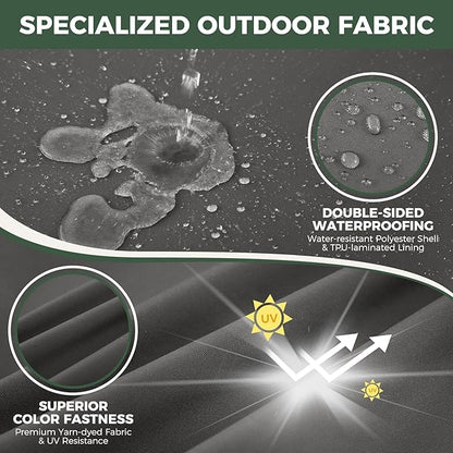 Outdoor Cushions for Patio Furniture, Outdoor Seat Cushion Set 24 x 24 x 4 Inch, Waterproof & Fade Resistant Outdoor Chair Cushions, Deep Patio Chair Cushion with Removable Cover, Dark Grey