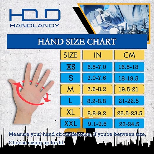 HANDLANDY Grip Work Gloves for Women Men, Safety Utility Yard Working Gloves, Flexible Touch Screen Mechanics Gloves (Grip-upgraded, Large (Pack of 1))