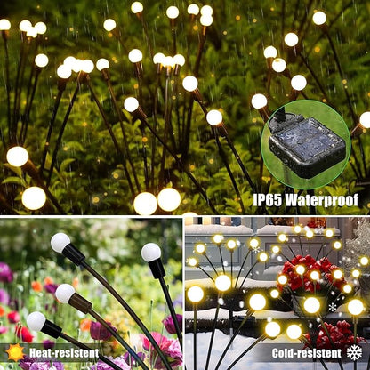 NBQQ Solar Garden Lights Outdoor, Waterproof Solar Powered Lights for Yard Pathway Patio, Swaying Lawn Decor as Gardening Gifts for Women Holiday(Warm White, 10 Pack)