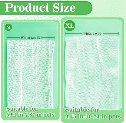 MAQIHAN Plant Pot Covers - 2 Pcs Mesh Pots for Plants Flower Pot Covers Orchid Pots Nettting Mesh Cover Plant Soil Protector Cover for Potted Orchid Bark Soil Containment (M,XL)