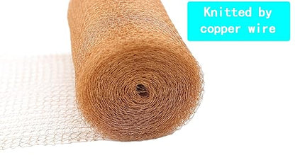 Copper Mesh - 5 Inches x 30 ft, 100% Pure Copper, Durable Fill Fabric for Hole Blocking, Flexible and Strechy, Garderning and Sealing Water Opening