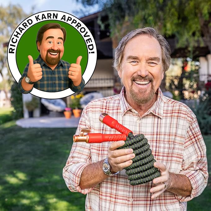 Pocket Hose Ballistic Double UV Edition 25 FT Expandable Garden Hose w/Pocket Pivot Swivel Connector, Anti-Burst Sleeve Reinforced w/Bulletproof Fiber, Lightweight, No-Kink, Compact, AS SEEN ON TV
