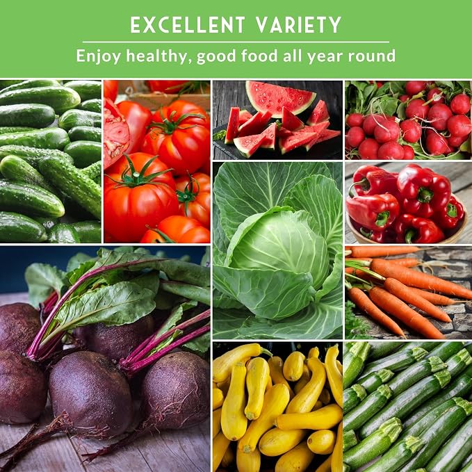 Vegetable Garden Seed Vault for Planting – 15 Pack Collection | Heirloom Non-GMO Family Garden Kit & Gift – Tomato, Lettuce, Cucumber & Squash – Indoor or Outdoor Growing – Survival Garden Seeds