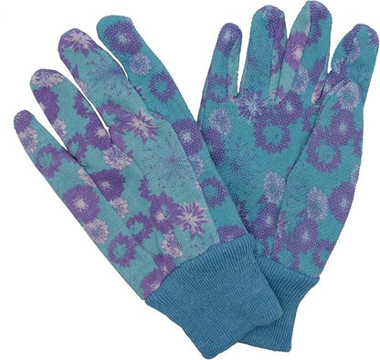 HANDLANDY 4 Pairs Women Garden Gloves, Cotton Ladies Soft Jersey Gardening Gloves with PVC Dots, Floral Yard Work Gloves