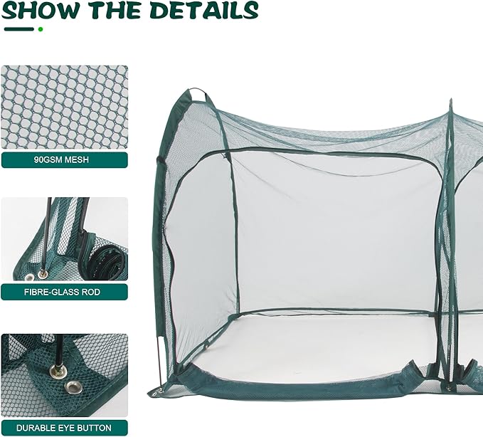 Flexible Net Grow Tunnel - Garden Greenhouse Mesh Covers Growhouse Cloche for Protecting Fruit Vegetables Plants Cultivation from Animals(2M)