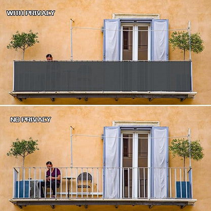 SUNLAX Custom Size 3.3'x16' Dark Grey Fence Covering Privacy Screen Windscreen with Bindings & Grommets,Heavy Duty for Commercial and Residential, 90% Blockage, Cable Zip Ties Included