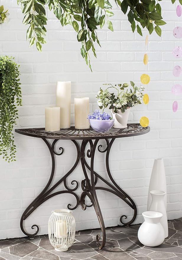 SAFAVIEH Outdoor Collection Annalise Antique White Accent Table