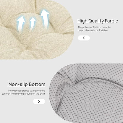 Love's cabin Memory Foam Chair Cushions Set of 4, 19"x19"x3.5" Indoor & Outdoor Seat Pads for Dining, Kitchen, Office, Patio Chairs - Beige