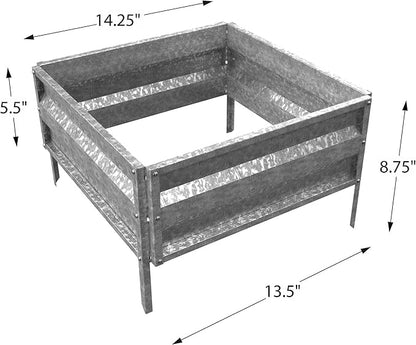 Pure Garden Raised Garden Bed Plant Holder Kit with Adjustable Galvanized Iron for Growing Flowers, Vegetables, Herbs