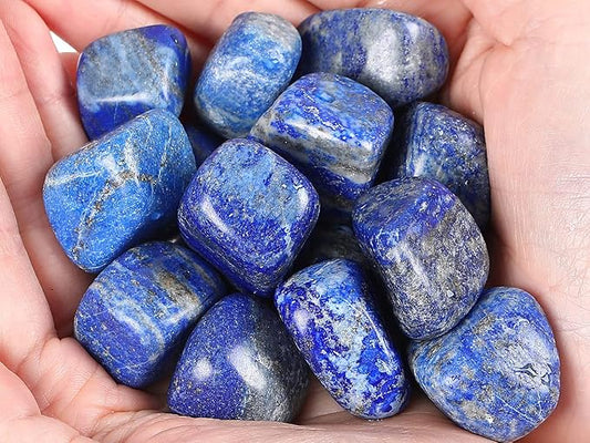 QINJIEJIE 0.9 LBS Lapis Lazuli Polished Stones Tumbled Crystals Bulk Gemstones 0.6-1" Irregular Quartz Stone Energy Rocks Natural Reiki Healing Crystal Vase Filler Succulents Decor Therapy Gifts