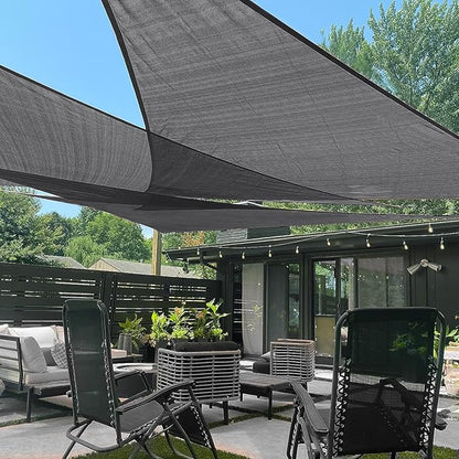 LOVE STORY Custom Size 13'x13'x13' Dark Grey Sun Shade Sail Triangle Sunhsade Fabric Awning Canopy for Patio Backyard Carport Pergola (Customized)