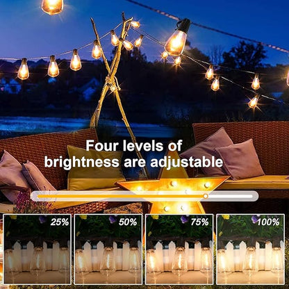 ST40 20Ft LED Outdoor String Lights with 22 Edison Shatterproof Bulbs, C9/E17 Screw Base, Waterproof Commercial Grade Patio Lights UL Listed for Outside Backyard Garden Bistro Porch Decor-Brown