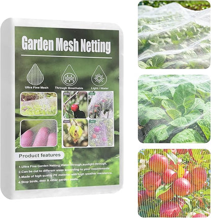 Garden Mesh Netting, 8 * 26 FT Ultra Fine Plant Netting Covers Pest Barrier Row Cover Net for Raised Beds Tree Protect Greenhouse Fruit Vegetable Flowers from Birds Bugs