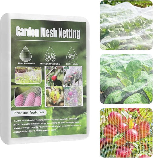 Garden Mesh Netting, 8 * 26 FT Ultra Fine Plant Netting Covers Pest Barrier Row Cover Net for Raised Beds Tree Protect Greenhouse Fruit Vegetable Flowers from Birds Bugs