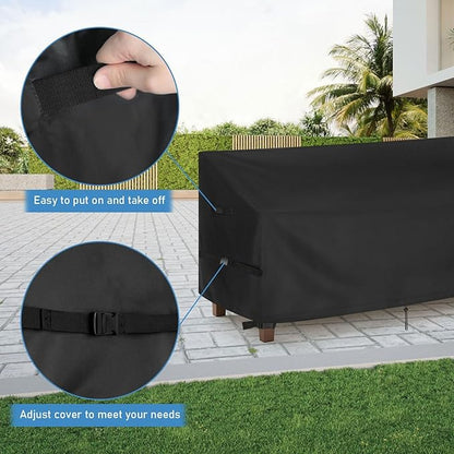Customized Bench Cover for Outdoor Bench/Sofa ,Personalized Heavy Duty Waterproof Bench Cover for Convertible Bench/Backless Bench/Entryway Bench/Garden Bench/Glider Bench/Sofa/Loveseat/Couch