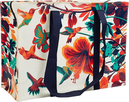 Blue Q Reusable Shoulder Tote Bag – Carry Everywhere Bag with a Hefty Zipper, Durable, Fun Design, 95% Recycled Material