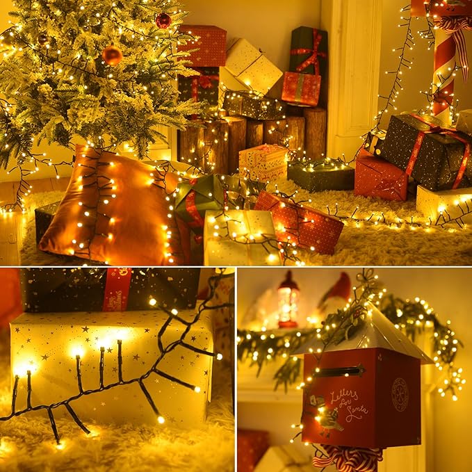 3000 LED Christmas Lights: Twinkle Lights for Christmas Tree - 214FT Fairy Light with Remote - Waterproof Warm White Light Plug in String Light for Bedroom Garland Party