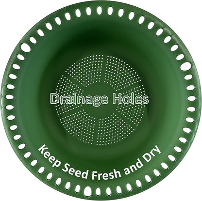 Hanging Bird Feeder Tray with Drainage Holes for Outside, Rugged Recycled Plastic Wild Bird Feeding Station (10 inch, Green)