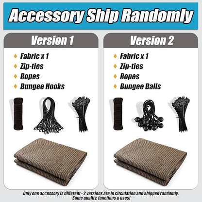 Amagenix 90% Sun Shade Cloth with Grommets, 12' x 16' Pergola Replacement Shade Cover Canopy Privacy Screen for Outdoor Patio Garden, Mocha (We Customized)