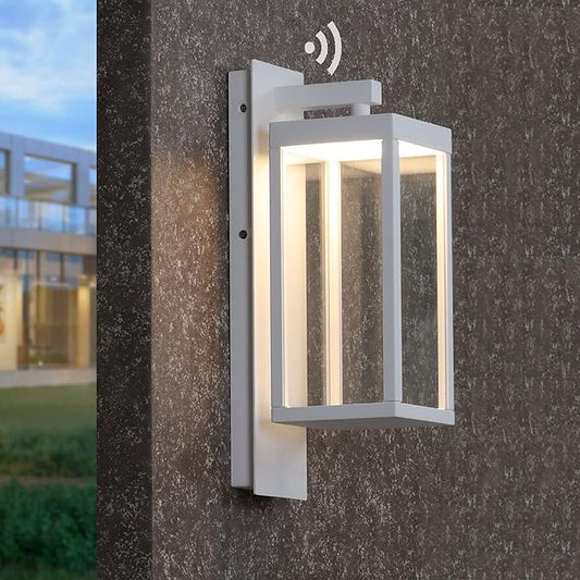 Outdoor Wall Lantern, Dusk to Dawn-Black Modern Light, Waterproof Exterior Lighting Fixture, Porch Lights, Anti Rust Outdoor Lamps for Patio House, Doorway, Garage(3000K,14IN)