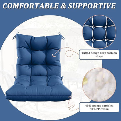 Patio Seat&Back Chair Cushions for Outdoor Furniture，Comfortable Cushions for Rocking/Dining/Lawn Chair-Set of 2