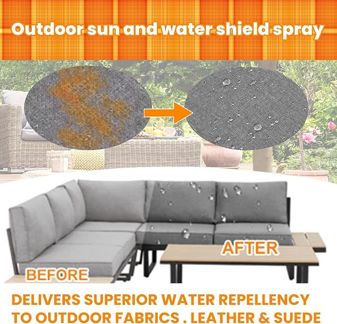 Water & Sun Shield Outdoor Fabric Spray - Cooling UV Protection, Waterproof & Fade-Resistant Spray for Patio Furniture, Awnings, Tents (Refreshing, Quick-Dry) (2)