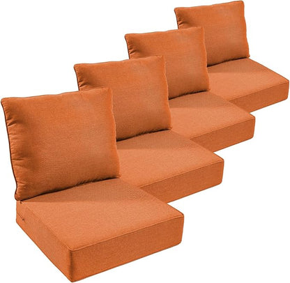 Outdoor Furniture Cushions, 6" Thick Seat Cushions for Outdoor Furniture, Waterproof 22x24 Patio Couch Cushions, Replacement Chair/Sofa Cushion, Include 4 Back & 4 Seat Cushion, Thick/Peacock Blue