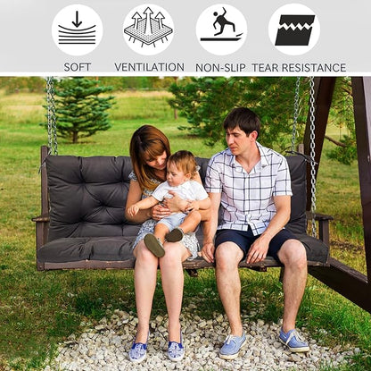 Replacement Cushions for Swing, Swing Cushions 3 Seater Replacement, Waterproof Thicken Washable Pad Cushion for Outdoor Indoor Furniture Swing Patio (Dark Gray, 40x60 inch)