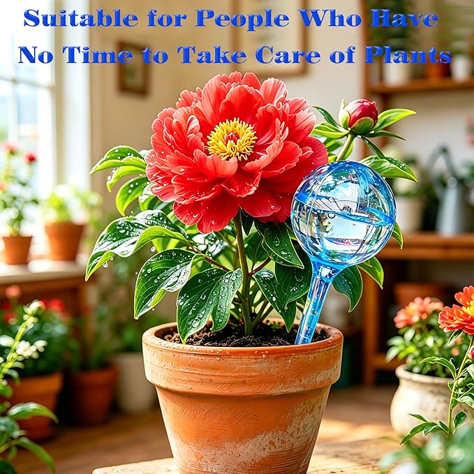 MOONSOUND Self Watering Globes for Plants - 10pcs Automatic Watering Bulbs for Indoor & Outdoor Potted Plants, Vacation Plant Care, Water Conservation Device