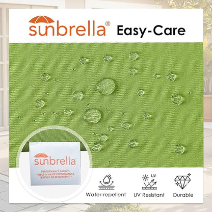 Outdoor Sunbrella Cushions for Patio Furniture Set of 2, 24"x24" Water Repellent Chair Cushions Removable Seat Bottom & Back Cushion Covers for Chair, Sofa, Couch, Canvas Ginkgo