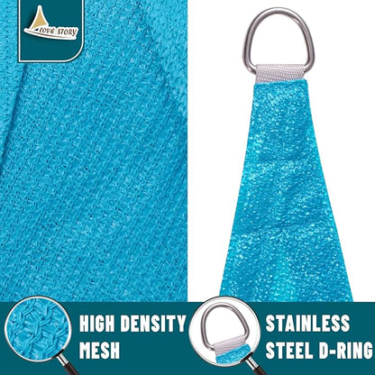 LOVE STORY Custom Size 7'x9'x11.4' Turquoise Blue Sun Shade Sail Right Triangle Sunhsade Fabric Awning Canopy for Patio Backyard Carport Pergola (Customized)