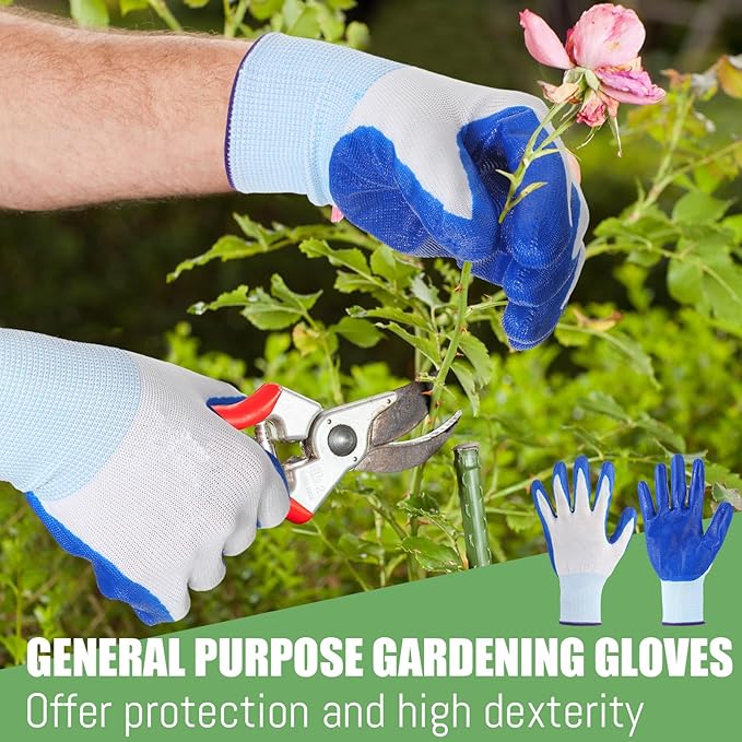Sintuff 120 Pairs Gardening Gloves Bulk for Men Women Breathable Rubber Coated Gloves for Garden Yard