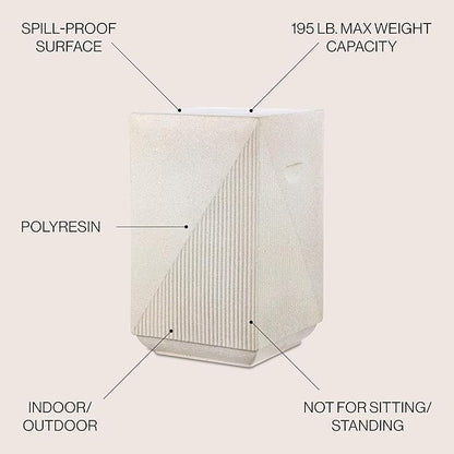 JONATHAN Y TBL1104A Adrian 20.75" Contemporary Minimalist Square Indoor/Outdoor Accent Table Modern, Mid-Century, Art Deco, Contemporary, Patio, Garden, Bathroom, Living Room, Cream Terrazzo Finish
