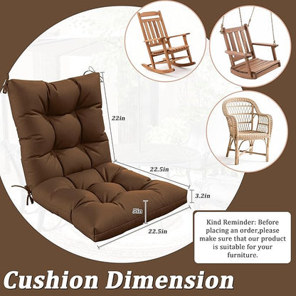 Patio Seat&Back Chair Cushions for Outdoor Furniture，Comfortable Cushions for Rocking/Dining/Lawn Chair-Set of 2