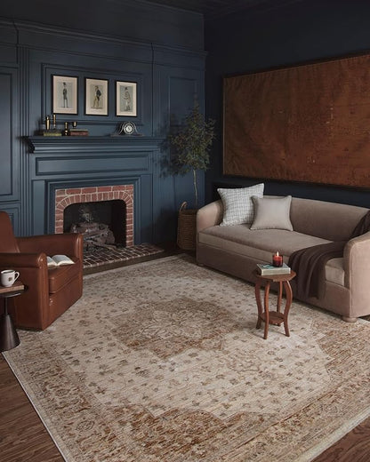 Loloi Magnolia Home by Joanna Gaines Junie Collection JUE-04 Natural/Clay 2'-0" x 3'-0", .38" Pile Height, Accent Rug