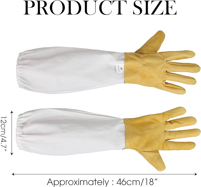 1 Pair Cactus Handling Proof Gloves, Rose Thorn Pruning Gloves, 18"x4.7" Long Gardening Gloves, Breathable Leather, Adjustable Sleeve Cuff, Comfy Gauntlet for Yard Garden Work Protection for Women Men