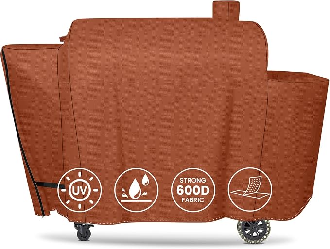 Grill Cover for Pit Boss Pro Series Triple-Function Combo Grill PB1100PSC1 PB1100PSC2 Sportsman PB1230 Wood Pellet/Gas Combo 1230 PB1230SP PB1230G, PB 67364-600D Fade Resistant Grill Cover, Brown